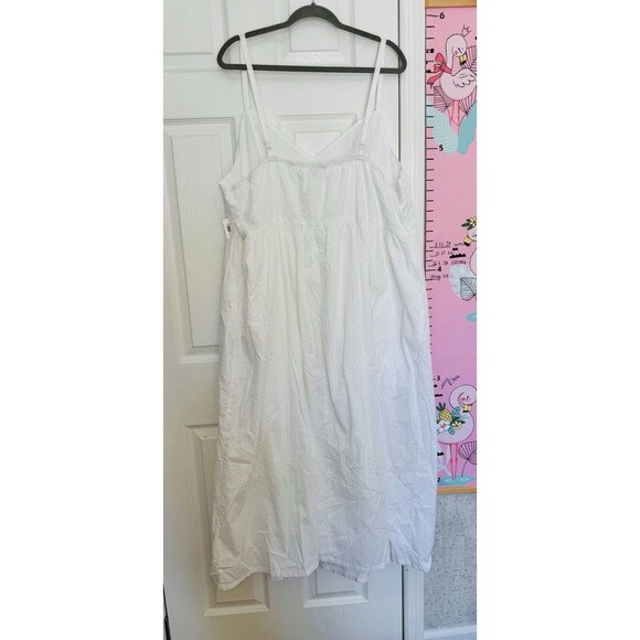 NWT Old Navy Lined White Cotton 3X Women’s Dress Sleeveless Pockets Summer Long - Picture 8 of 8